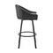 Armen Living Noran Swivel Bar Stool in Black Metal with Black Faux Leather 840254335721 - alternate 6